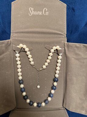 Freshwater Cultured Pearls and Blue Quartz Necklace
